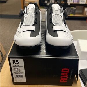 White and Black Cycling Shoes